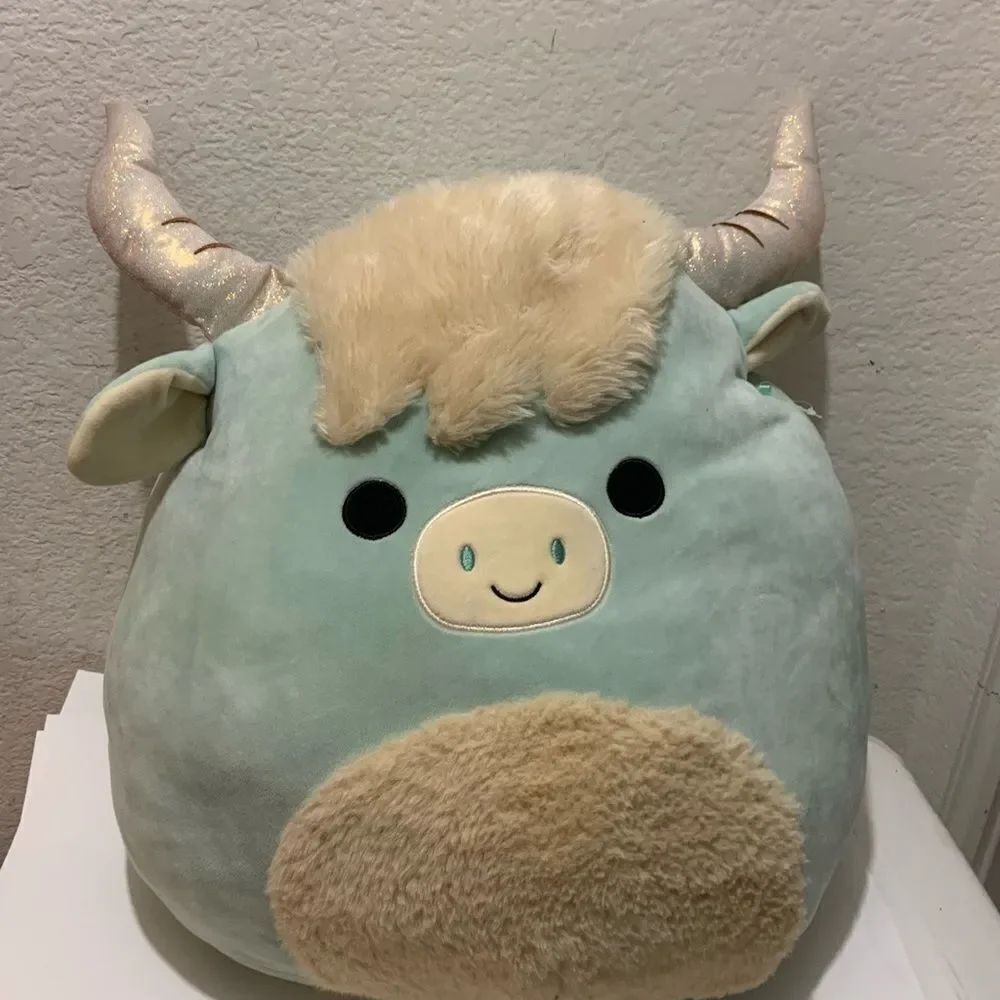 Squishmallows KellyToy Armie the Blue Longhorn Highland Bull Cow 16” NWOT